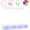 Image de vidaXL Meuble-paroi 5 pièces avec éclairage LED Blanc Matériau dérivé du bois