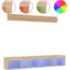 Image de vidaXL Meuble-paroi 5 pièces avec éclairage LED Chêne Sonoma Matériau dérivé du bois