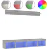 Image de vidaXL Meuble-paroi 5 pièces avec éclairage LED gris béton Matériau dérivé du bois