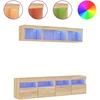 Image de vidaXL Meuble-paroi 5 pièces avec éclairage LED Chêne Sonoma Matériau dérivé du bois