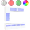 Image de vidaXL Meuble TV 7 pièces avec lampes LED blanc