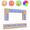 Image de vidaXL Meuble TV 8 pièces avec lampes LED Chêne Sonoma