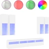 Image de vidaXL Meuble TV 7 pièces avec lampes LED blanc