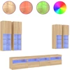 Image de vidaXL Meuble TV 7 pièces avec lampes LED Chêne Sonoma