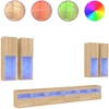 Image de vidaXL Meuble TV 7 pièces avec lampes LED Chêne Sonoma