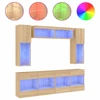 Image de vidaXL Meuble TV 6 pièces avec lampes LED Chêne Sonoma