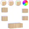 Image de vidaXL Meuble TV 5 pièces avec lampes LED Chêne Sonoma