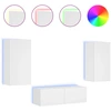 Image de vidaXL Meuble TV 3 pièces avec lampes LED blanc