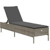 Image de vidaXL Chaise longue avec support Gris Poly rotin