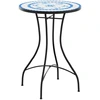 Image de vidaXL Table de bistrot en mosaïque bleu et blanc Ø50x70 cm Céramique