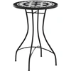 Image de vidaXL Table de bistrot en mosaïque noir et blanc Ø50x70 cm Céramique