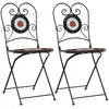 Image de vidaXL Chaises de bistrot 2 pcs. Pliable Terrakottarot et Blanc Céramique