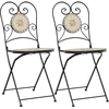 Image de vidaXL Chaises de bistrot 2 pcs. Pliable Terrakottarot et Blanc Céramique
