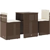 Image de vidaXL Ensemble Bistro 3 pièces avec coussins Marron Poly Rattan