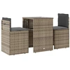 Image de vidaXL Ensemble Bistro 3 pièces avec coussins Beige Poly Rattan