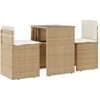 Image de vidaXL Ensemble Bistro 3 pièces avec coussins Beige Poly Rattan