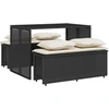 Image de vidaXL Ensemble de jardin 3 pièces avec coussins Noir Poly Rattan