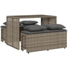 Image de vidaXL Ensemble de jardin 3 pièces avec coussins Gris Poly rotin