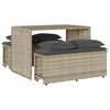Image de vidaXL Ensemble de jardin 3 pièces avec coussins gris clair Poly rotin