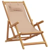 Image de vidaXL Chaise de plage pliante Taupe Bois massif d'eucalyptus et tissu