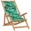 Image de vidaXL Chaise de plage Pliable Feuille Bois Massif Eucalyptus Tissu