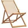 Image de vidaXL Chaise de plage pliante Beige Bois massif d'eucalyptus et tissu