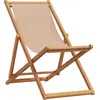 Image de vidaXL Chaise de plage pliante Taupe Bois massif d'eucalyptus et tissu