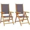 Image de vidaXL Chaises de jardin 2 pcs. Anthracite Bois massif Acacia & Tissu