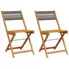 Image de vidaXL Chaises de bistrot 2 pcs. Gris Acacia massif et cordelette