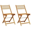 Image de vidaXL Chaises de bistrot 2 pcs. Beige Acacia massif et cordelette