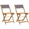 Image de vidaXL Chaises de bistrot 2 pcs. Anthracite Bois massif Acacia & Tissu
