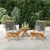 Image de vidaXL Chaises de jardin 2 pcs. Gris Acacia massif et polypropylène