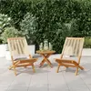 Image de vidaXL Chaises de jardin 2 pcs. Beige Acacia massif et polypropylène