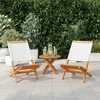Image de vidaXL Chaises de jardin 2 pcs. Blanc Acacia massif & tissu