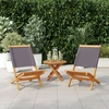 Image de vidaXL Chaises de jardin 2 pcs. Anthracite Bois massif Acacia & Tissu