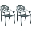 Image de vidaXL Chaises de jardin 2 pcs. Vert Fonte d'aluminium