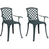 Image de vidaXL Chaises de jardin 2 pcs. Vert Fonte d'aluminium