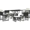 Image de vidaXL Ensemble de jardin 7 pièces avec coussins Noir Poly Rattan