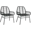 Image de vidaXL Chaises de jardin 2 pcs. noir poly rotin