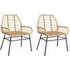 Image de vidaXL Chaises de jardin 2 pcs. Marron Poly Rattan