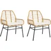 Image de vidaXL Chaises de jardin 2 pcs. avec coussins Marron Poly Rattan