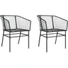 Image de vidaXL Chaises de jardin 2 pcs. noir poly rotin