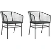 Image de vidaXL Chaises de jardin 2 pcs. avec coussins noir Poly rotin