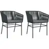 Image de vidaXL Chaises de jardin 2 pcs. avec coussins noir Poly rotin