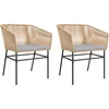 Image de vidaXL Chaises de jardin 2 pcs. avec coussins Marron Poly Rattan