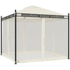 Image de vidaXL Pavillon avec murs en filet Crème 2,93x2,93 m Acier