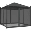Image de vidaXL Pavillon avec parois en filet Anthracite 2,93x2,93 m Acier