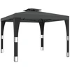 Image de vidaXL Pavillon avec double toit anthracite 2,98x2,98 m acier