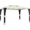 Image de vidaXL Pavillon avec double toit Crème 3,98x2,98 m Acier