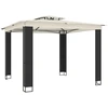 Image de vidaXL Pavillon avec double toit Crème 2,94x2,94 m Acier